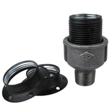 E27 matte grey metal socket kit on male Eco black cast iron fitting