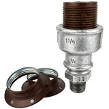E27 matte rust metal socket kit on 1/2'' (15x21mm) male galvanized cast iron fitting