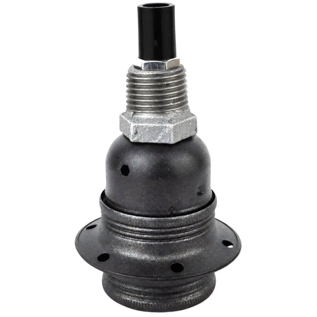 E27 matte grey metal socket kit on 1/2'' (15x21mm) male galvanized cast iron fitting
