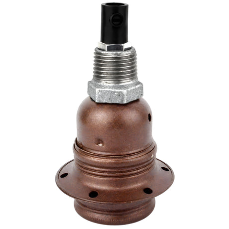 E27 matte rust metal socket kit on 1/2'' (15x21mm) male galvanized cast iron fitting