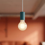 E27 pastel metal socket — Petrol blue