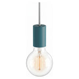 E27 pastel metal socket — Petrol blue