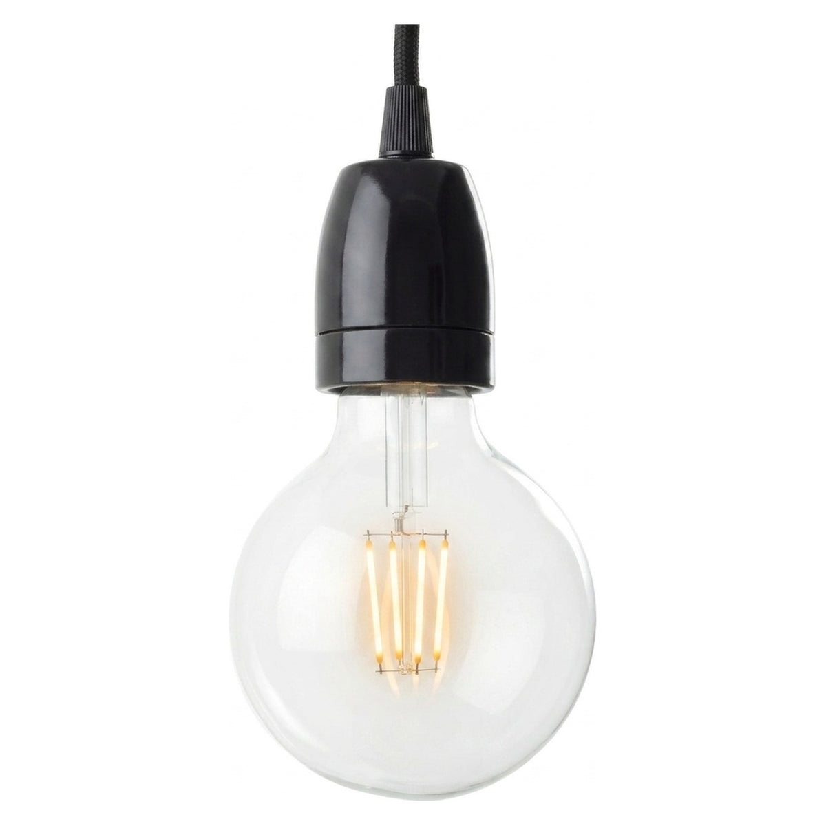 E27 porcelain socket — Black