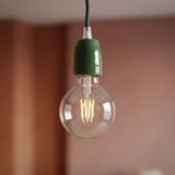 E27 porcelain socket — Green