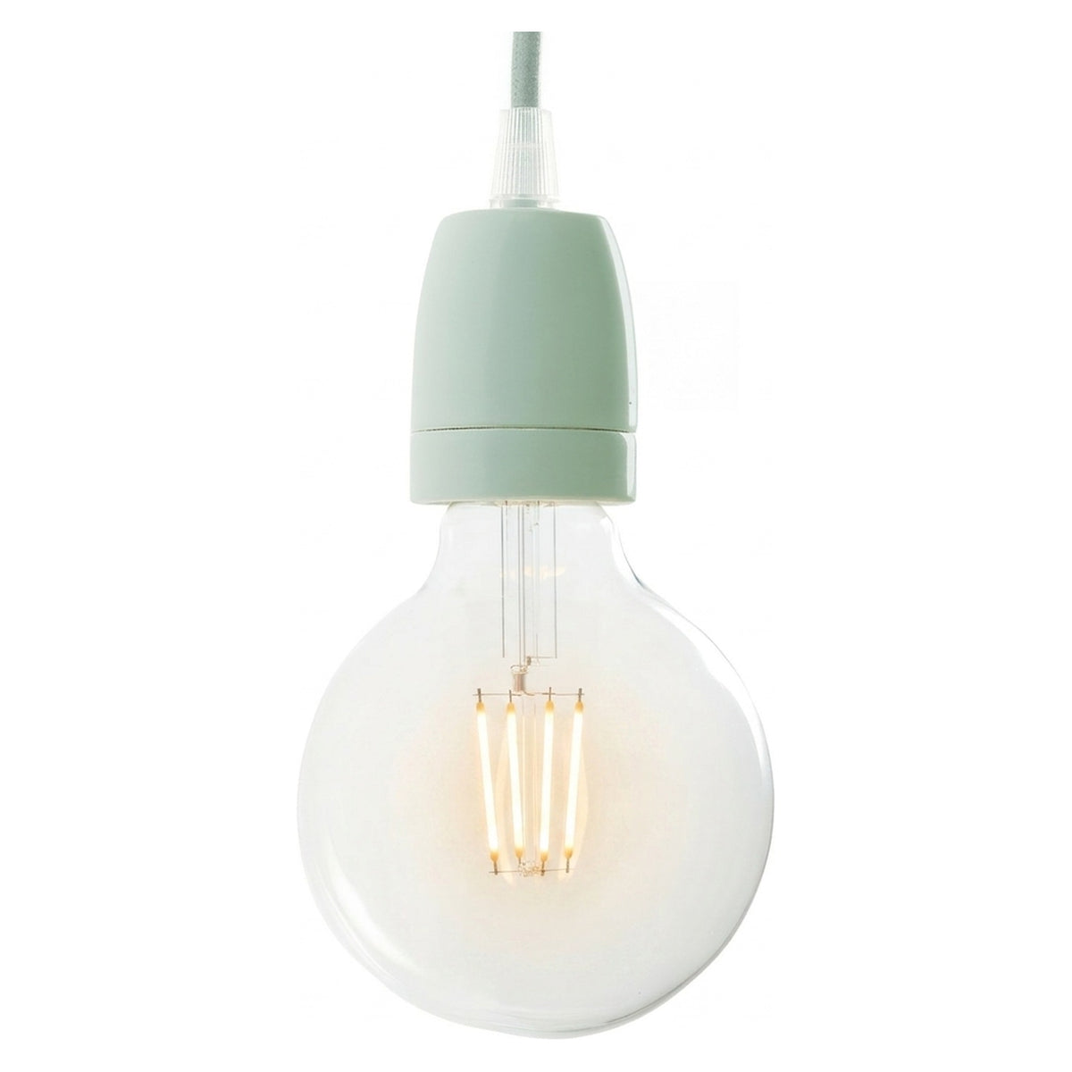 E27 porcelain socket — Sage green