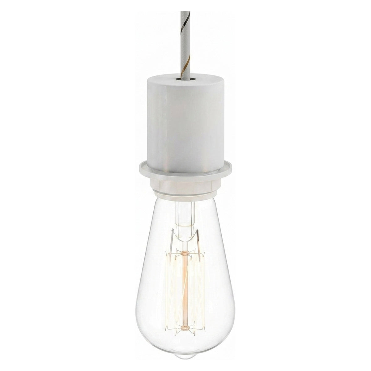 E27 half-threaded metal socket — Matt white