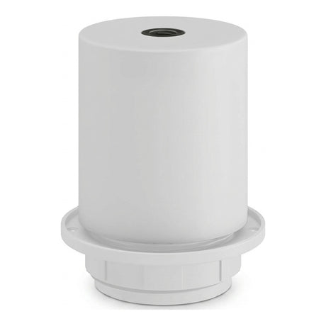 E27 half-threaded metal socket — Matt white