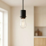 E27 half-threaded metal socket — Black