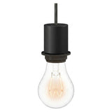 E27 half-threaded metal socket — Black