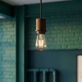 E27 half-threaded metal socket — Painted dark rust