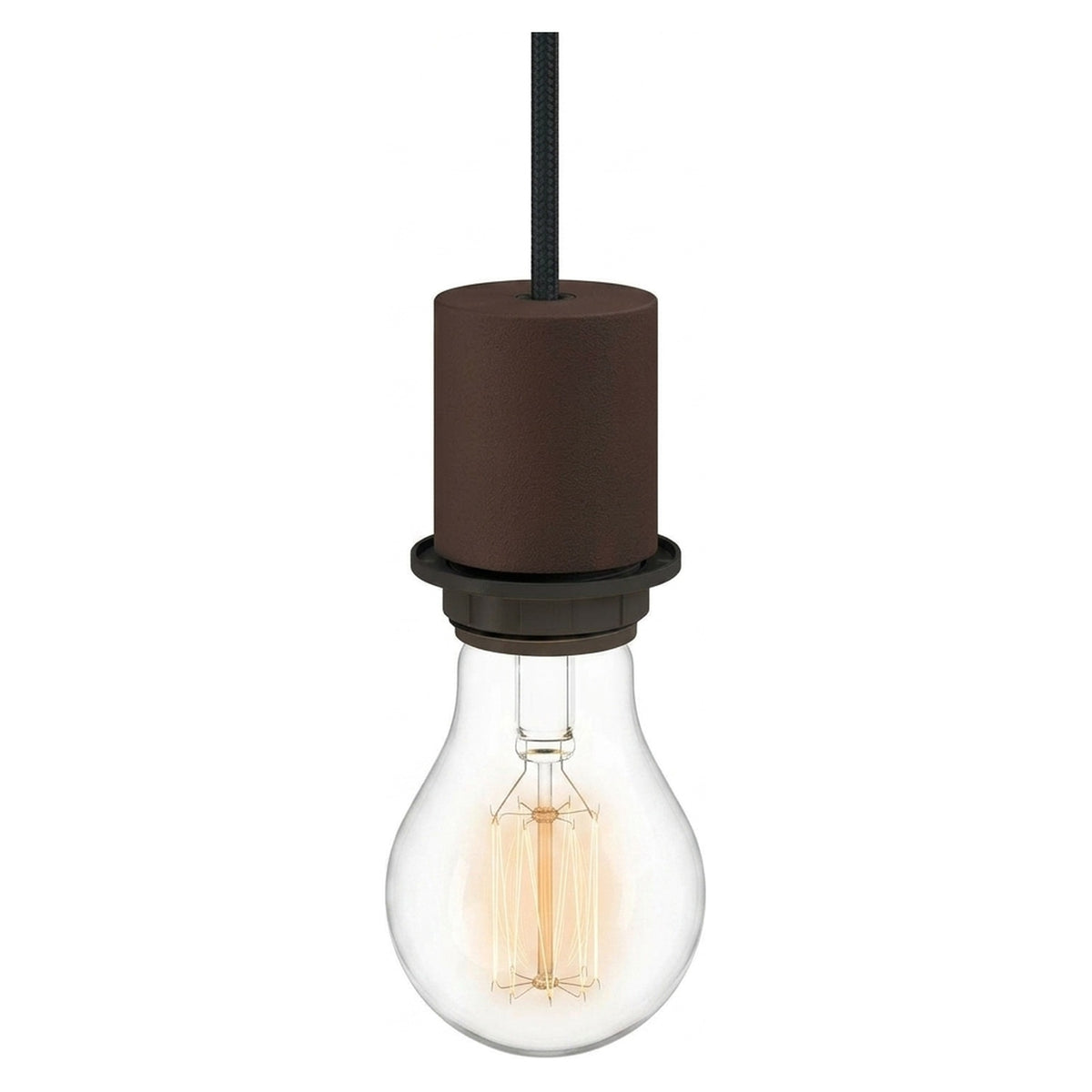 E27 half-threaded metal socket — Painted dark rust