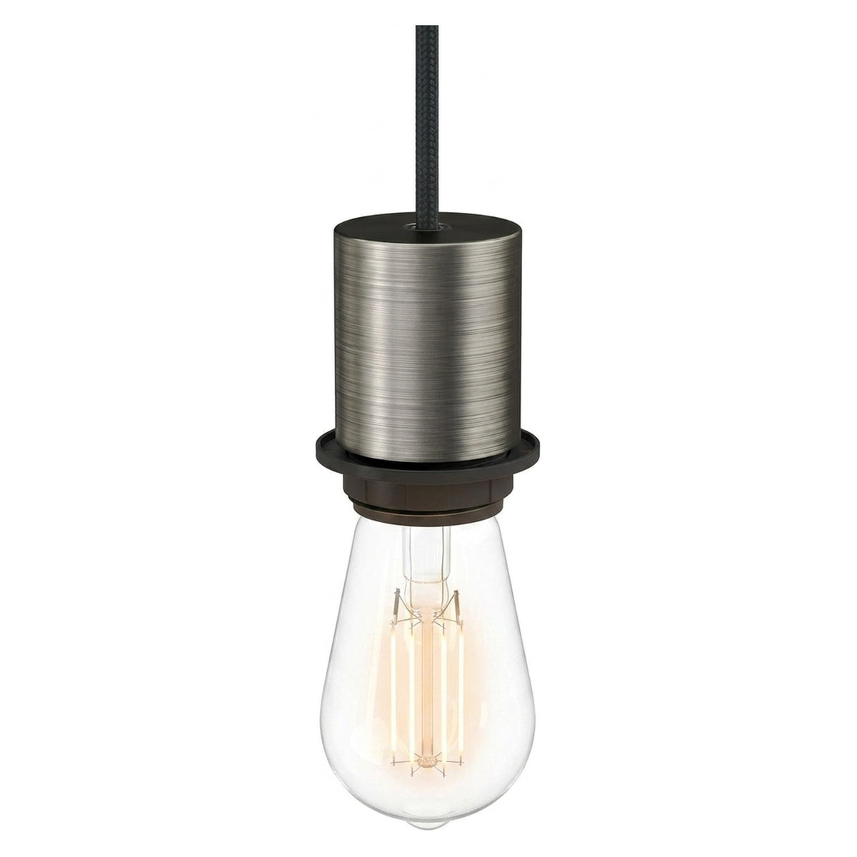 E27 half-threaded metal socket — Satin titanium