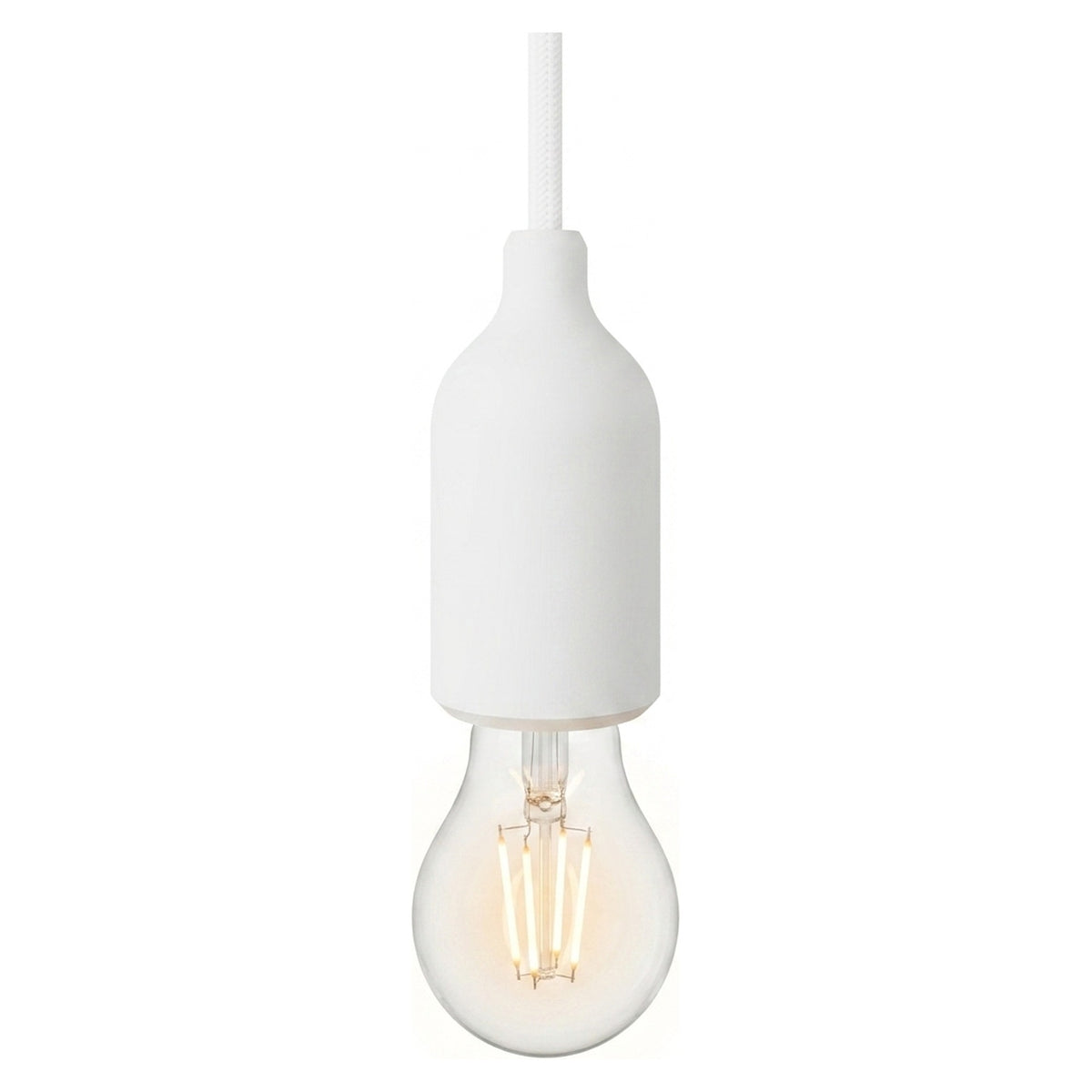E27 silicone socket with hidden cable grip — White