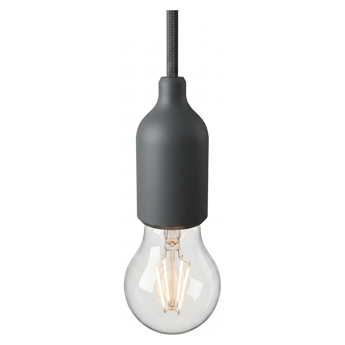 E27 silicone socket with hidden cable grip — Grey