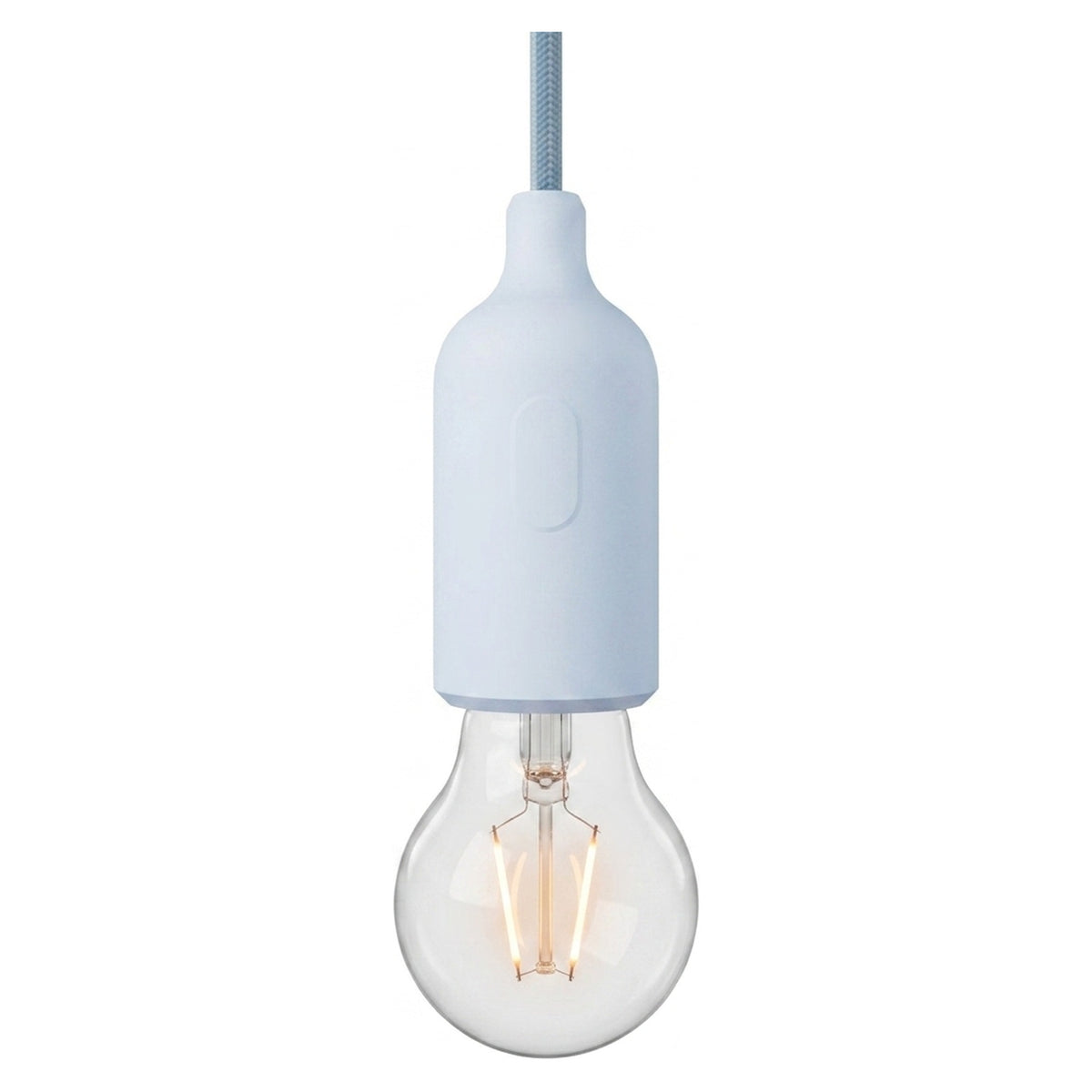 E27 silicone socket with switch — Sky blue