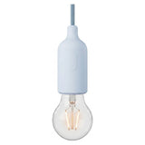E27 silicone socket with switch — Sky blue