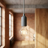E27 silicone socket with switch — Grey