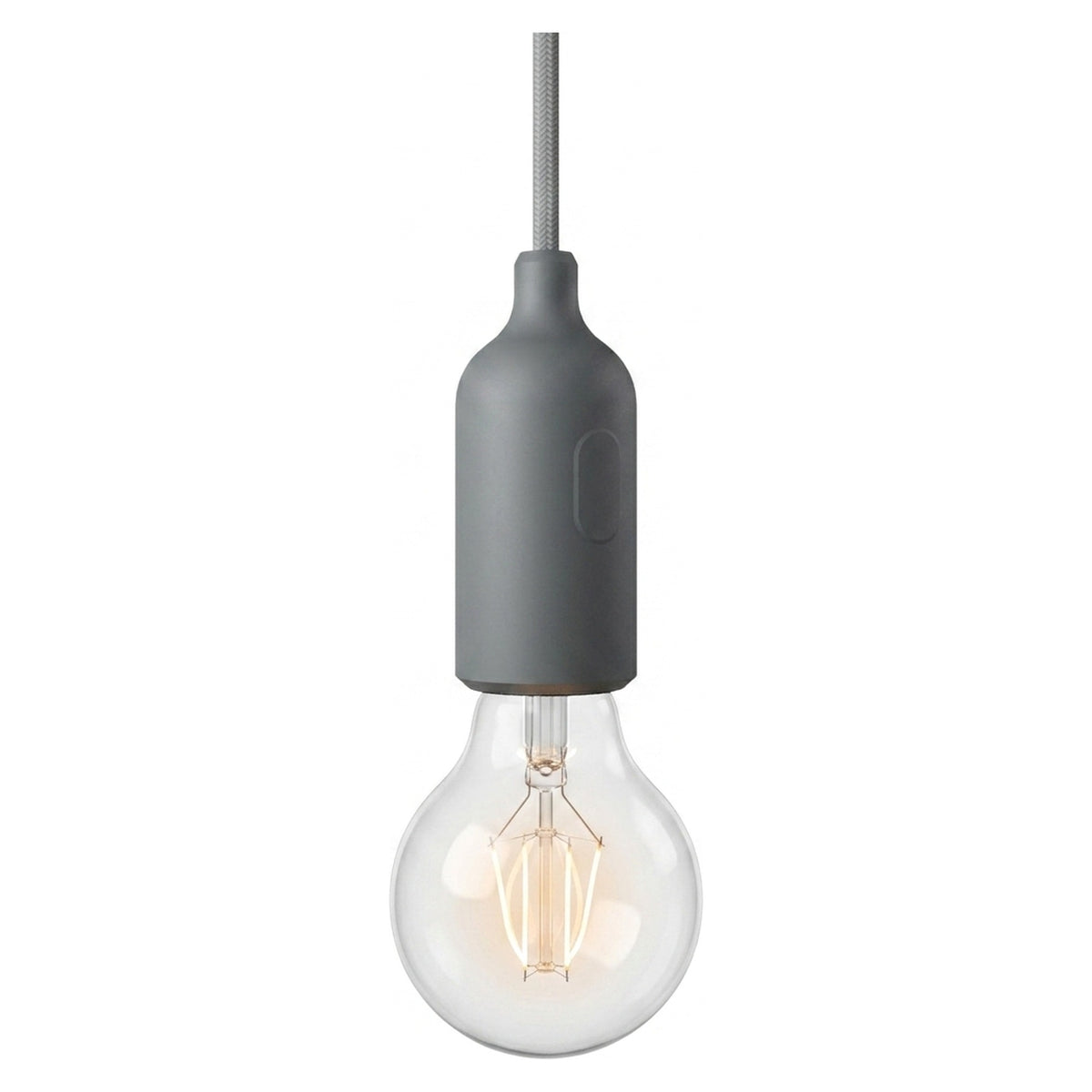E27 silicone socket with switch — Grey