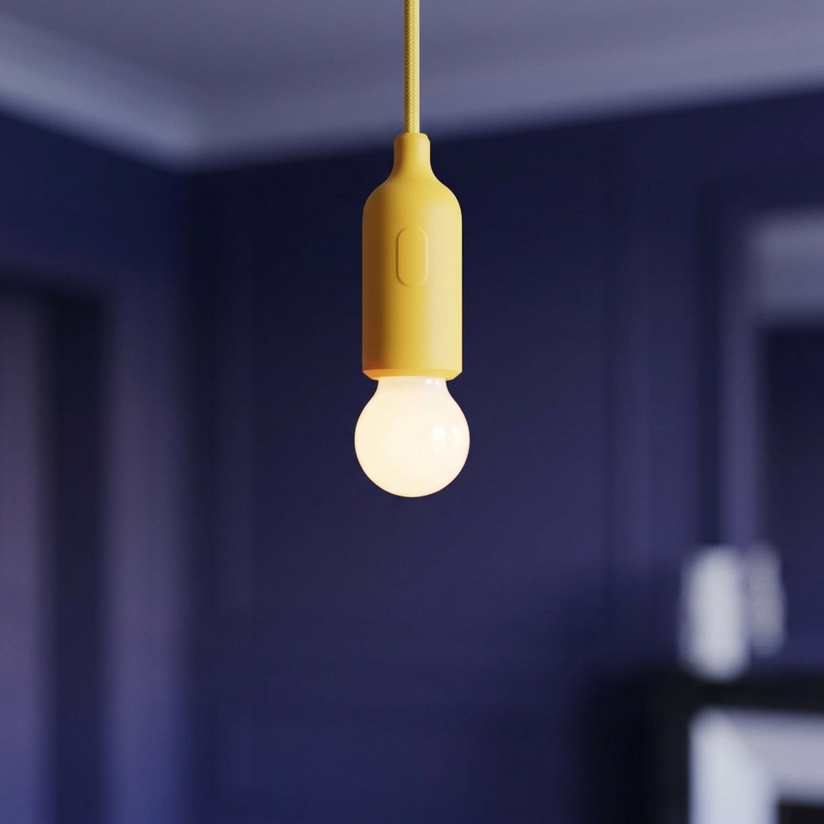 E27 silicone socket with switch — Yellow