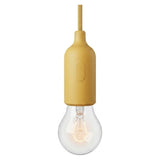 E27 silicone socket with switch — Mustard