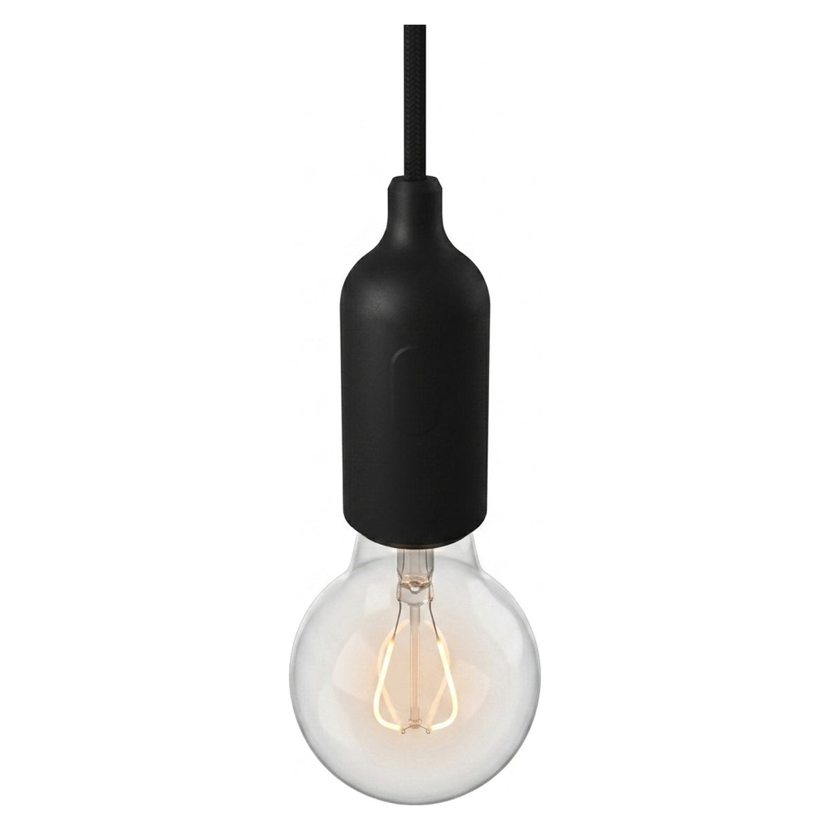 E27 silicone socket with switch — Black
