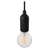 E27 silicone socket with switch — Black