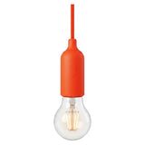 E27 silicone socket with switch — Orange