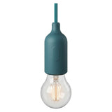 E27 silicone socket with switch — Petrol blue