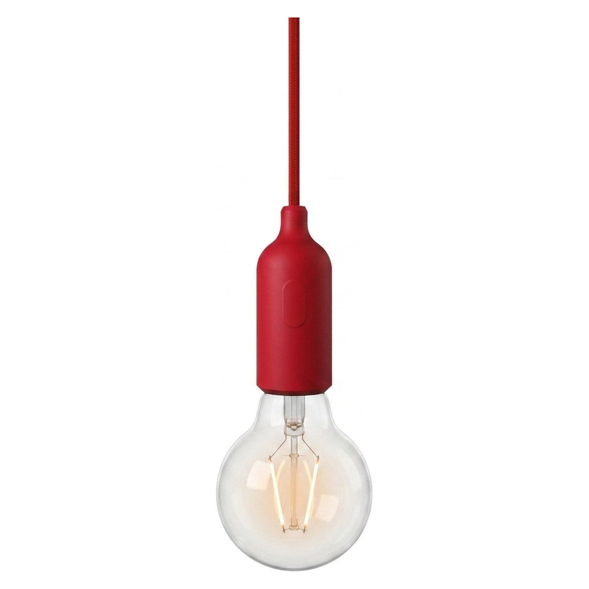 E27 silicone socket with switch — Red
