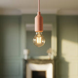 E27 silicone socket with switch — Salmon