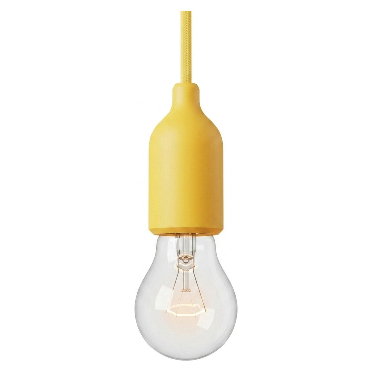 E27 silicone socket with hidden cable grip — Yellow