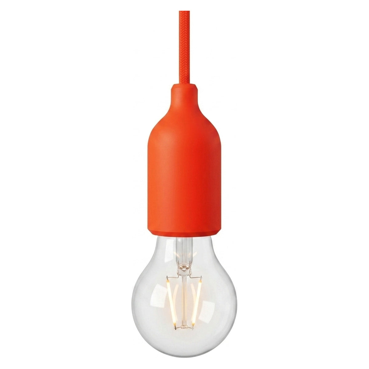 E27 silicone socket with hidden cable grip — Orange