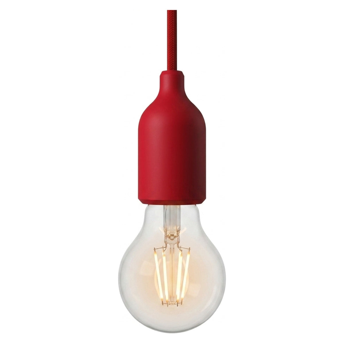 E27 silicone socket with hidden cable grip — Red