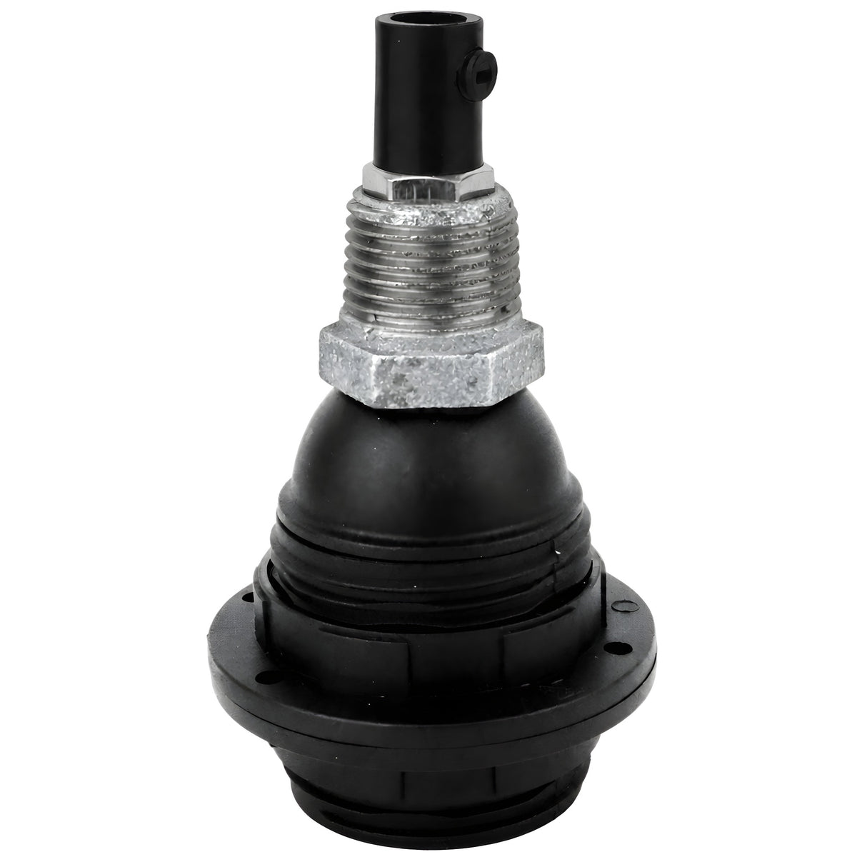 E27 thermoplastic socket kit with shade rings on 1/2'' (15x21mm) male galvanized cast iron fitting
