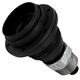 E27 thermoplastic socket kit with shade rings on male galvanized cast iron fitting