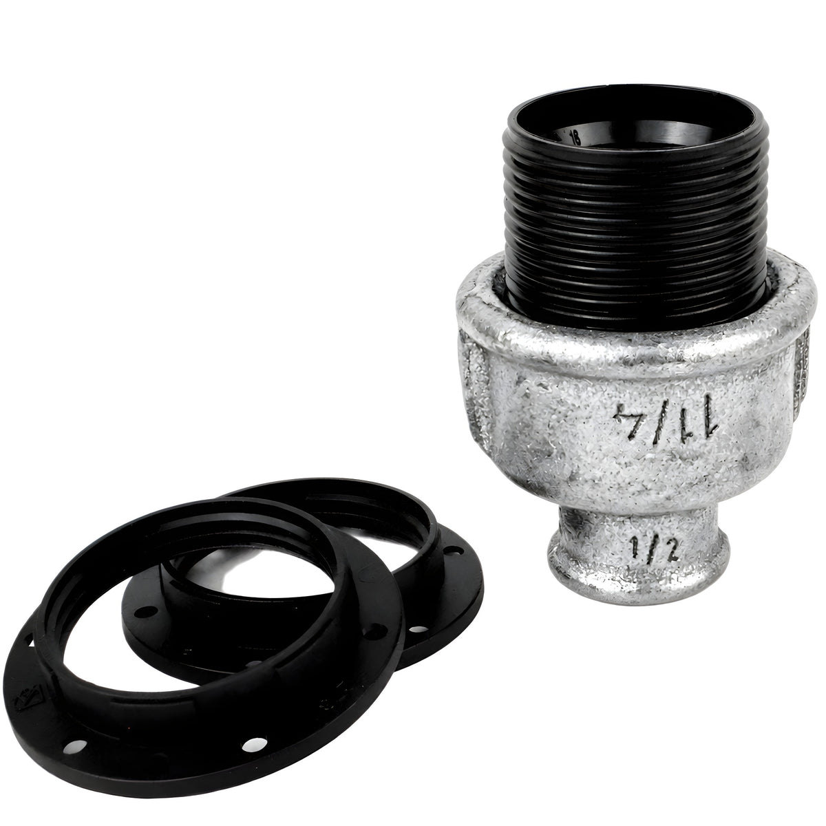 E27 bakelite socket kit on 1/2'' (15x21mm) female galvanized cast iron fitting