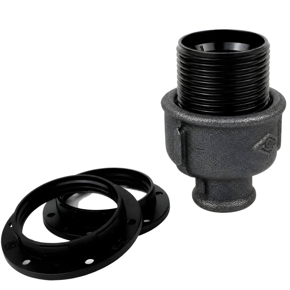 E27 bakelite socket kit on 1/2'' (15x21mm) female Eco black cast iron fitting