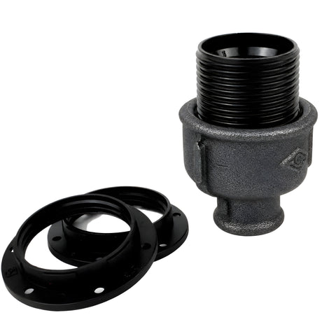 E27 bakelite socket kit on 1/2'' (15x21mm) female Eco black cast iron fitting
