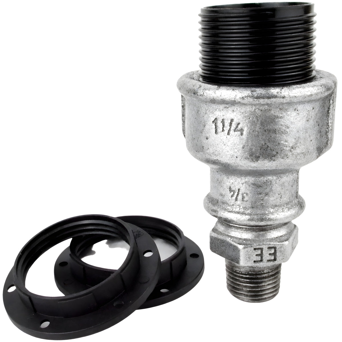 E27 bakelite socket kit on 1/2'' (15x21mm) male galvanized cast iron fitting