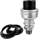 E27 bakelite socket kit on 1/2'' (15x21mm) male galvanized cast iron fitting