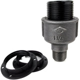 E27 bakelite socket kit on 1/2'' (15x21mm) male Eco black cast iron fitting