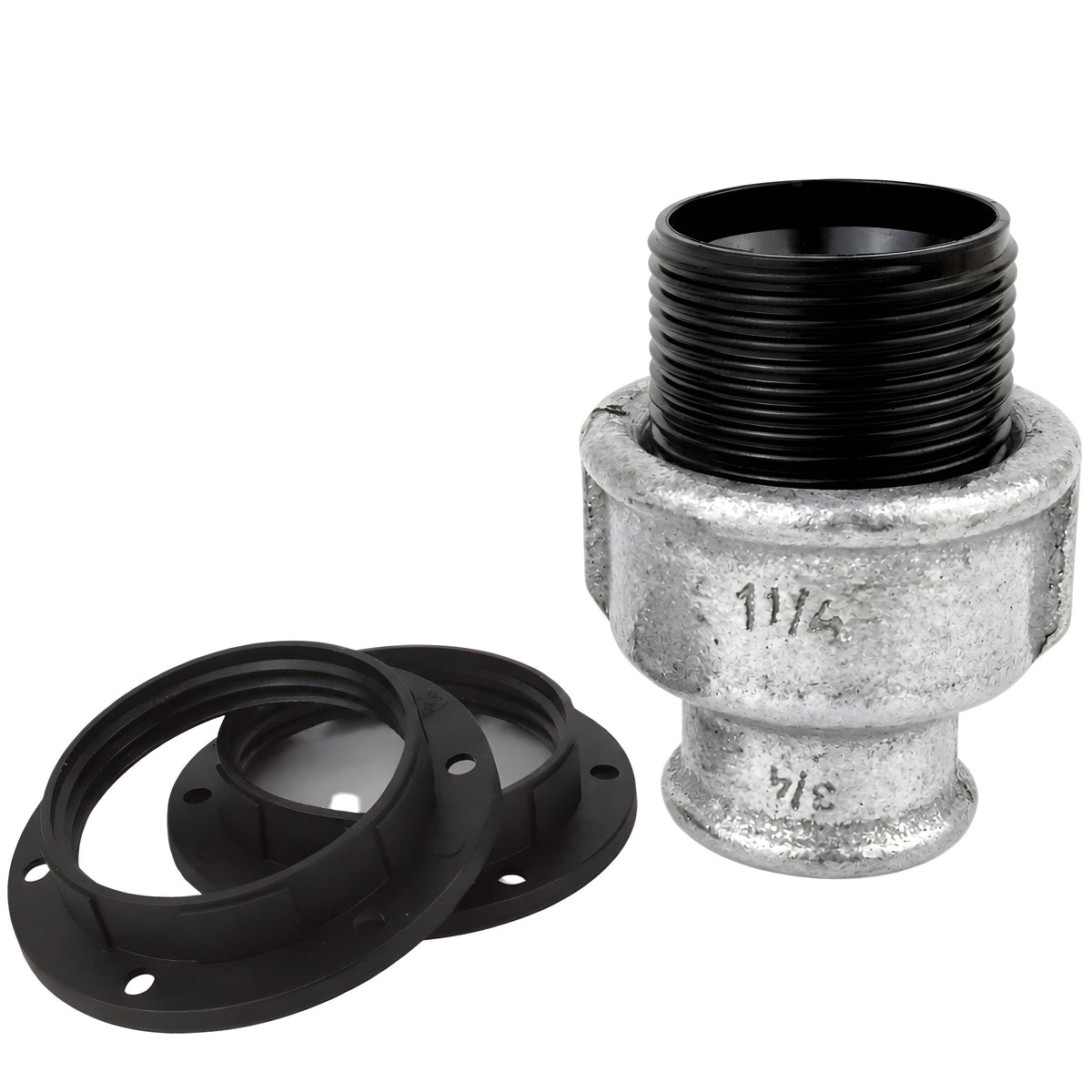 E27 bakelite socket kit on female galvanized cast iron fitting