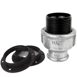 E27 bakelite socket kit on female galvanized cast iron fitting