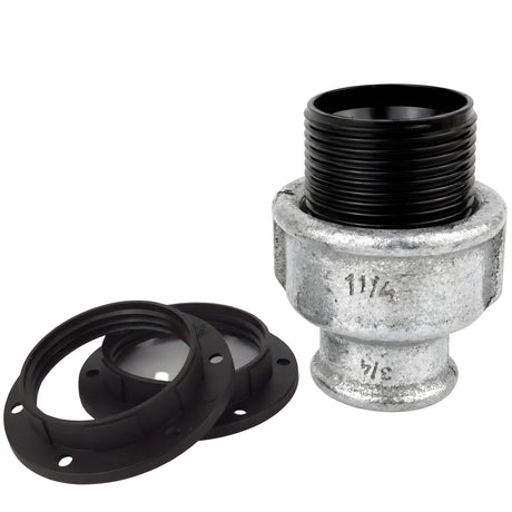 E27 thermoplastic lamp holder kit, Bakelite, female thread, galvanized cast iron fitting