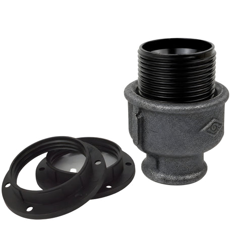 E27 bakelite socket kit on female Eco black cast iron fitting