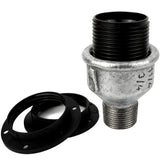 E27 bakelite socket kit on male galvanized cast iron fitting