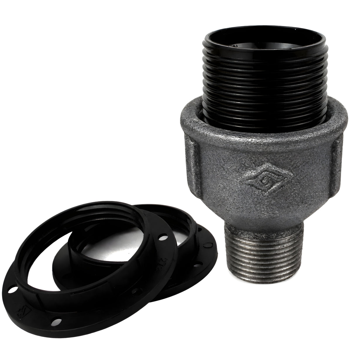 E27 bakelite socket kit on male Eco black cast iron fitting