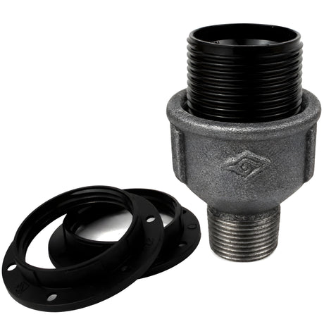 E27 bakelite socket kit on male Eco black cast iron fitting