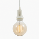 E27 thermoplastic socket with double ring and switch — White