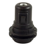 E27 thermoplastic socket with double ring and switch — Black